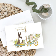 Load image into Gallery viewer, Boxer Brindle White Cropped Ears Greeting Cards -  Blank Note Cards – 8-Pack of Artist-Designed Cards with Envelopes