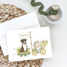 Load image into Gallery viewer, Boxer Brindle White Natural Ears Greeting Cards -  Blank Note Cards – 8-Pack of Artist-Designed Cards with Envelopes