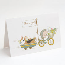 Load image into Gallery viewer, Corgi Cardigan Tricolor Greeting Cards -  Blank Note Cards – 8-Pack of Artist-Designed Cards with Envelopes