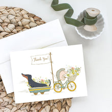 Load image into Gallery viewer, Dachshund Black and Tan Greeting Cards -  Blank Note Cards – 8-Pack of Artist-Designed Cards with Envelopes
