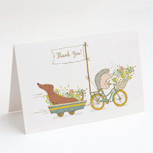 Load image into Gallery viewer, Dachshund Red Greeting Cards -  Blank Note Cards – 8-Pack of Artist-Designed Cards with Envelopes