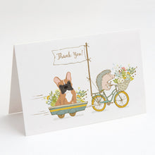 Load image into Gallery viewer, French Bulldog Fawn Greeting Cards -  Blank Note Cards – 8-Pack of Artist-Designed Cards with Envelopes