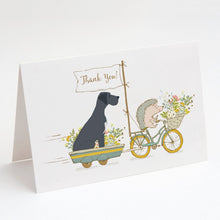 Load image into Gallery viewer, Great Dane Black Natural Ears Greeting Cards -  Blank Note Cards – 8-Pack of Artist-Designed Cards with Envelopes