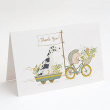 Load image into Gallery viewer, Great Dane Harlequin Natural Ears Greeting Cards -  Blank Note Cards – 8-Pack of Artist-Designed Cards with Envelopes
