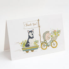 Load image into Gallery viewer, Siberian Husky Greeting Cards -  Blank Note Cards – 8-Pack of Artist-Designed Cards with Envelopes