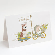 Load image into Gallery viewer, Siberian Husky Red Greeting Cards -  Blank Note Cards – 8-Pack of Artist-Designed Cards with Envelopes