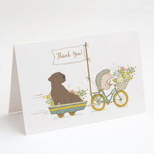 Load image into Gallery viewer, Labrador Retriever Chocolate Greeting Cards -  Blank Note Cards – 8-Pack of Artist-Designed Cards with Envelopes