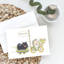 Load image into Gallery viewer, Pomeranian Black and Tan Greeting Cards -  Blank Note Cards – 8-Pack of Artist-Designed Cards with Envelopes