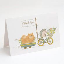 Load image into Gallery viewer, Pomeranian Greeting Cards -  Blank Note Cards – 8-Pack of Artist-Designed Cards with Envelopes