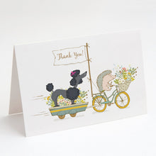 Load image into Gallery viewer, Poodle Black Greeting Cards -  Blank Note Cards – 8-Pack of Artist-Designed Cards with Envelopes