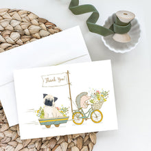Load image into Gallery viewer, Pug Fawn Greeting Cards -  Blank Note Cards – 8-Pack of Artist-Designed Cards with Envelopes