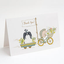 Load image into Gallery viewer, Shih Tzu Black and White Greeting Cards -  Blank Note Cards – 8-Pack of Artist-Designed Cards with Envelopes