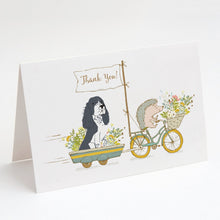 Load image into Gallery viewer, Springer Spaniel Black Greeting Cards -  Blank Note Cards – 8-Pack of Artist-Designed Cards with Envelopes
