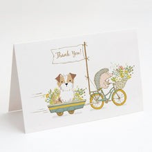 Load image into Gallery viewer, Terrier Brown and White Greeting Cards -  Blank Note Cards – 8-Pack of Artist-Designed Cards with Envelopes