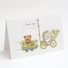 Load image into Gallery viewer, Yorkshire Terrier Natrual Ears Greeting Cards -  Blank Note Cards – 8-Pack of Artist-Designed Cards with Envelopes