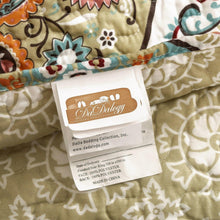 Load image into Gallery viewer, DaDa Bedding Bohemian Floral Paisley Garden Coral Teal Quilted Bedspread Set (LH1403)