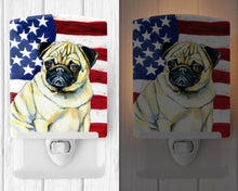 Load image into Gallery viewer, USA American Flag with Pug Ceramic Night Light LH9002CNL