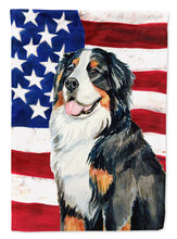 Load image into Gallery viewer, USA American Flag with Bernese Mountain Dog Flag Canvas House Size