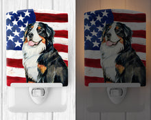 Load image into Gallery viewer, USA American Flag with Bernese Mountain Dog Ceramic Night Light LH9003CNL