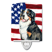 Load image into Gallery viewer, USA American Flag with Bernese Mountain Dog Ceramic Night Light LH9003CNL