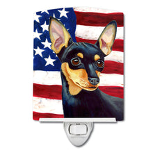 Load image into Gallery viewer, USA American Flag with Min Pin Ceramic Night Light LH9004CNL