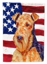 Load image into Gallery viewer, USA American Flag with Airedale Flag Canvas House Size