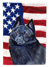 Load image into Gallery viewer, USA American Flag with Schipperke Flag Canvas House Size