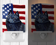 Load image into Gallery viewer, USA American Flag with Schipperke Ceramic Night Light LH9009CNL
