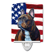 Load image into Gallery viewer, USA American Flag with French Bulldog Ceramic Night Light LH9010CNL