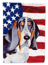 Load image into Gallery viewer, USA American Flag with Basset Hound Flag Canvas House Size