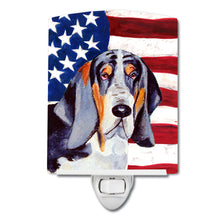 Load image into Gallery viewer, USA American Flag with Basset Hound Ceramic Night Light LH9014CNL