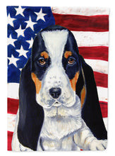 Load image into Gallery viewer, USA American Flag with Basset Hound Flag Canvas House Size