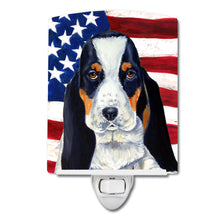 Load image into Gallery viewer, USA American Flag with Basset Hound Ceramic Night Light LH9015CNL