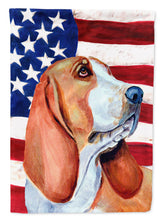 Load image into Gallery viewer, USA American Flag with Basset Hound Flag Canvas House Size