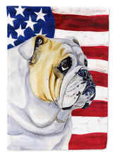 Load image into Gallery viewer, USA American Flag with English Bulldog Flag Canvas House Size