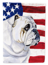 Load image into Gallery viewer, USA American Flag with English Bulldog Flag Canvas House Size