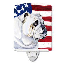 Load image into Gallery viewer, USA American Flag with English Bulldog Ceramic Night Light LH9019CNL