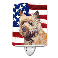 Load image into Gallery viewer, USA American Flag with Cairn Terrier Ceramic Night Light LH9020CNL