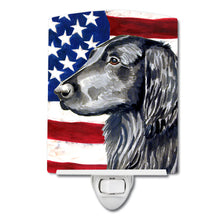Load image into Gallery viewer, USA American Flag with Flat Coated Retriever Ceramic Night Light LH9021CNL