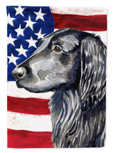 Load image into Gallery viewer, USA American Flag with Flat Coated Retriever Garden Flag – Decorative Outdoor Yard Flag