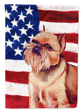 Load image into Gallery viewer, USA American Flag with Brussels Griffon Flag Canvas House Size