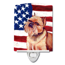 Load image into Gallery viewer, USA American Flag with Brussels Griffon Ceramic Night Light LH9023CNL