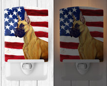 Load image into Gallery viewer, USA American Flag with Great Dane Ceramic Night Light LH9025CNL