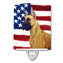Load image into Gallery viewer, USA American Flag with Great Dane Ceramic Night Light LH9025CNL