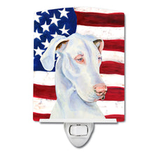 Load image into Gallery viewer, USA American Flag with Great Dane Ceramic Night Light LH9026CNL