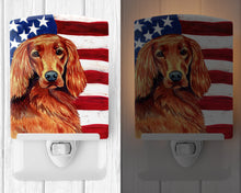 Load image into Gallery viewer, USA American Flag with Irish Setter Ceramic Night Light LH9028CNL