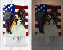 Load image into Gallery viewer, USA American Flag with Papillon Ceramic Night Light LH9029CNL