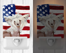 Load image into Gallery viewer, USA American Flag with Chinese Crested Ceramic Night Light LH9031CNL