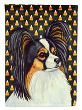 Load image into Gallery viewer, Papillon Candy Corn Halloween Portrait Flag Canvas House Size
