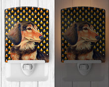 Load image into Gallery viewer, Dachshund Candy Corn Halloween Portrait Ceramic Night Light LH9041CNL